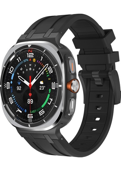 Samsung Galaxy Watch Ultra 47MM Siyah Için Sıvı Silikon Kayış (Yurt Dışından)