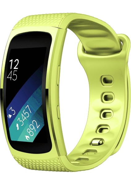 Samsung Gear Fit2 Pro Silikon Kordonlu Saat Için, Boyut: L Limon Yeşili (Yurt Dışından)