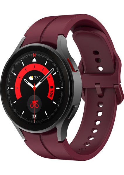 Samsung Galaxy Watch 5 40MM / 44MM Şarap Kırmızısı Için Silikon Watch Band (Yurt Dışından)