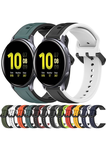 Samsung Galaxy Watch Active 2 40MM Siyah+Gri Için Silikon Watch Band (Yurt Dışından) modelleri