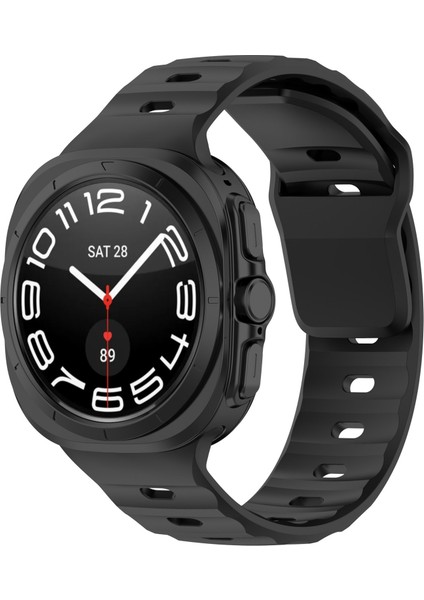Samsung Galaxy Watch 7 Ultra Spor Silikon Kayış Siyah (Yurt Dışından)