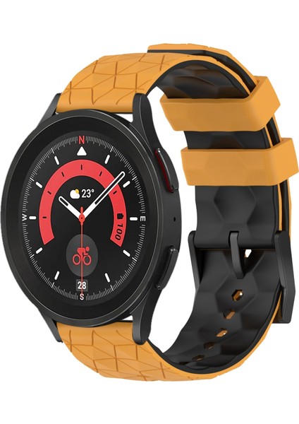Samsung Galaxy Watch 5 Pro 45MM Sarı+Siyah Için Silikon Kayış (Yurt Dışından)