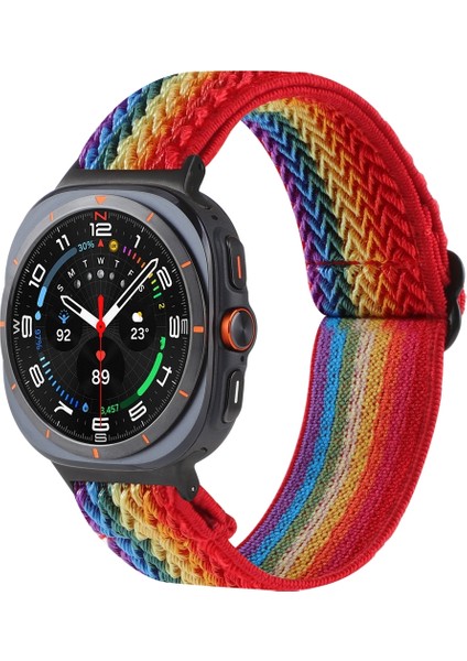 Samsung Galaxy Watch Ultra 47MM Gökkuşağı Için Naylon Örgülü Watch Band (Yurt Dışından)