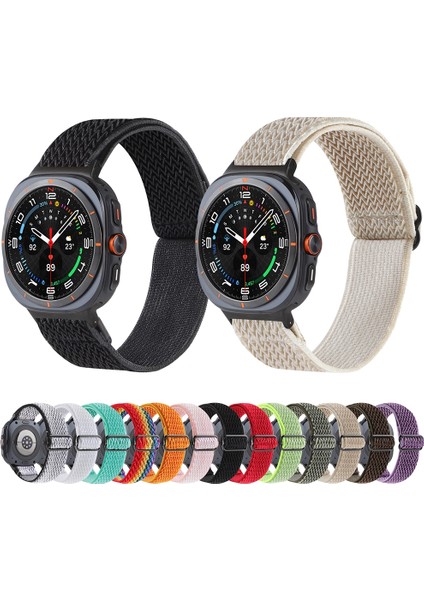 Samsung Galaxy Watch Ultra 47MM Gökkuşağı Için Naylon Örgülü Watch Band (Yurt Dışından)