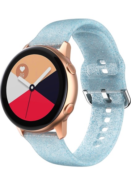 Samsung Galaxy Watch4 40/44MM Mavi Parıltılı Silikon Kayış (Yurt Dışından)