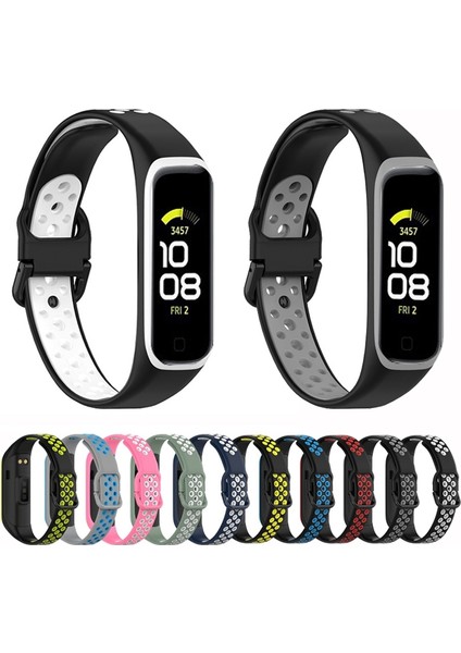 Samsung Galaxy Fit 2 Siyah Sarı Için Silikon Watch Band (Yurt Dışından)