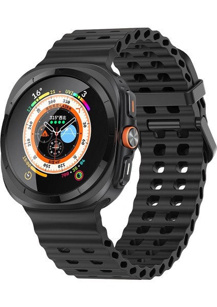Samsung Galaxy Watch Ultra 47MM Siyah Için Okyanus Silikon Kayış (Yurt Dışından)