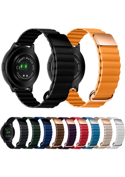Manyetik Deri Saat Bandı 20MM Samsung Galaxy Watch3 45MM Beyaz (Yurt Dışından) fiyatları
