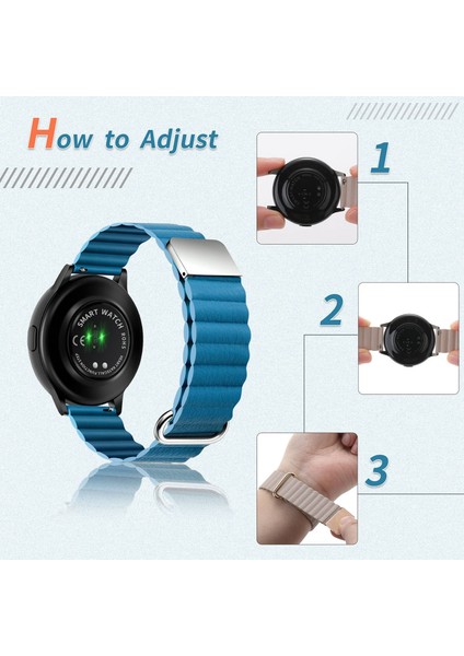 Manyetik Deri Saat Bandı 20MM Samsung Galaxy Watch3 45MM Beyaz (Yurt Dışından) modelleri