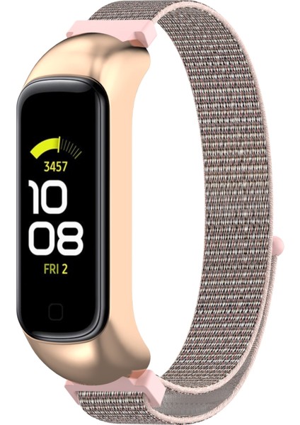 Samsung Galaxy Fit 2 Naylon Döngü Watch Band Pembe + Gül Altın Çerçeve Için (Yurt Dışından)