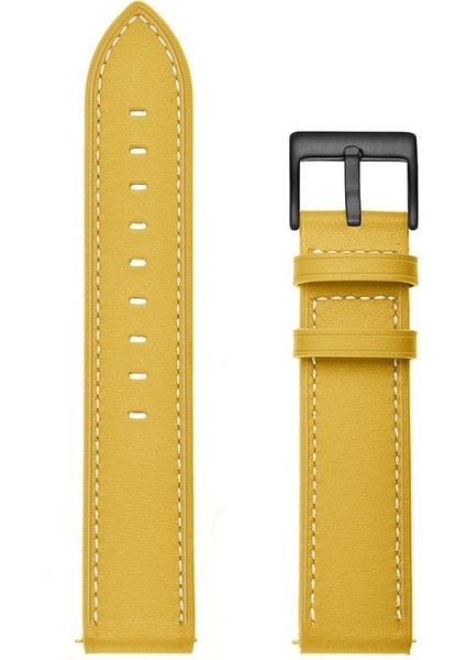 Samsung Galaxy Watch4 40MM/44MM Sarı Için Deri Kordonlu Saat (Yurt Dışından)