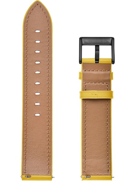 Samsung Galaxy Watch4 40MM/44MM Sarı Için Deri Kordonlu Saat (Yurt Dışından)