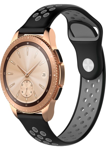 Galaxy Watch 42MM Siyah Gri Için Çift Renkli Bilek Kayışı Watch Band (Yurt Dışından)