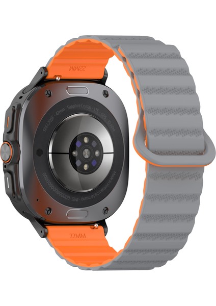 Samsung Galaxy Watch Ultra Için 47MM Manyetik Silikon Kayış Gri Turuncu (Yurt Dışından) fiyatları