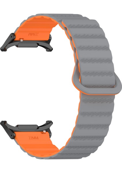 Samsung Galaxy Watch Ultra Için 47MM Manyetik Silikon Kayış Gri Turuncu (Yurt Dışından) modelleri