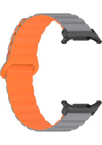 Samsung Galaxy Watch Ultra Için 47MM Manyetik Silikon Kayış Gri Turuncu (Yurt Dışından) fırsatları