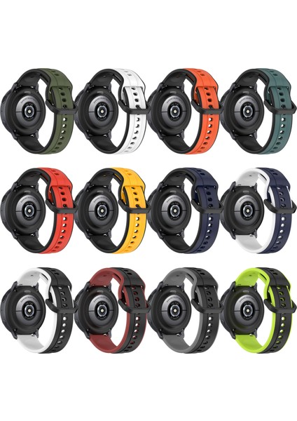Samsung Galaxy Watch 5 44MM Turuncu+Siyah Için Silikon Watch Band (Yurt Dışından)
