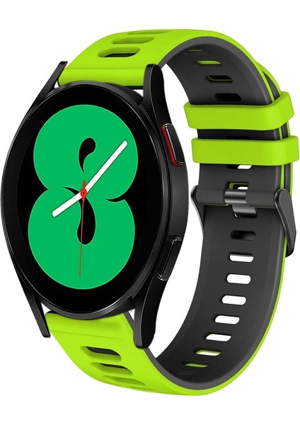 Samsung Galaxy Watch 4 44MM Yeşil+Siyah Için Silikon Watch Band (Yurt Dışından)