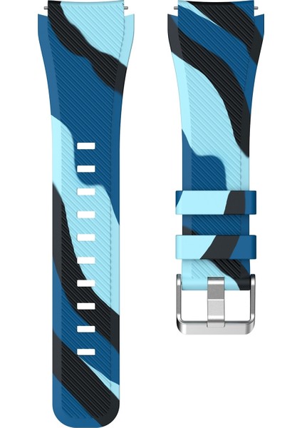 Samsung Gear S3 Dimi Kamuflaj Silikon Kordonlu Saat Mavi (Yurt Dışından) modelleri