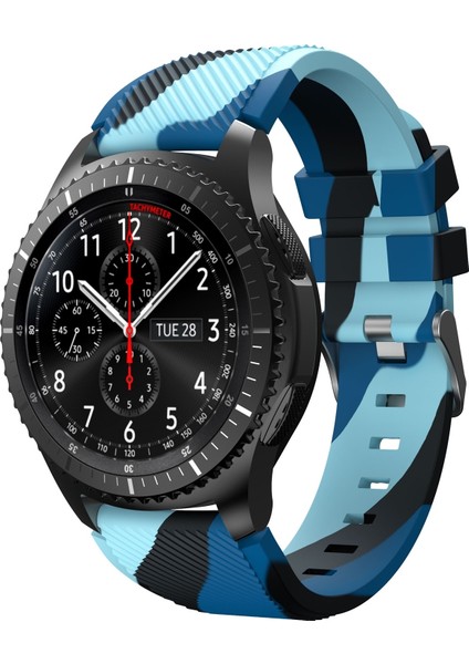 Samsung Gear S3 Dimi Kamuflaj Silikon Kordonlu Saat Mavi (Yurt Dışından) fırsatları