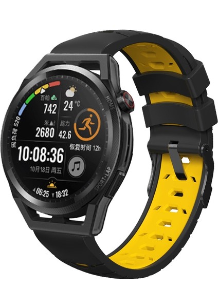 Samsung Galaxy Watch 4 / Watch4 Clic Siyah Sarı Için Silikon Kayış (Yurt Dışından)