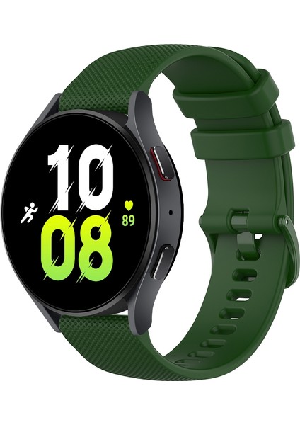Samsung Galaxy Watch 5 Için Silikon Kayış 44MM Ordu Yeşili (Yurt Dışından)