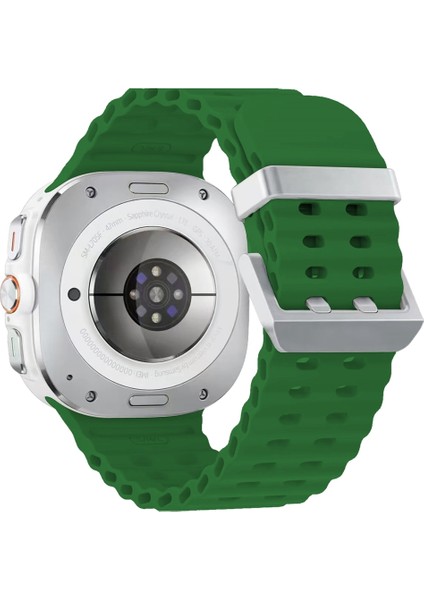 Samsung Galaxy Watch Ultra 47MM Koyu Yeşil Için Ocean Silikon Kayış (Yurt Dışından)