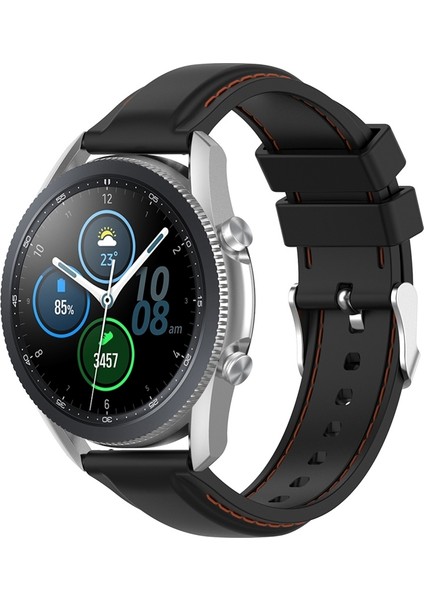 Samsung Galaxy Watch 3 Için 41MM 20MM Silikon Kordonlu Saat Siyah (Yurt Dışından)