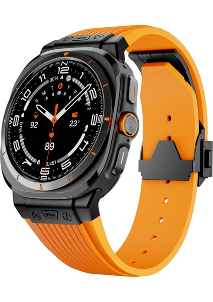 Samsung Galaxy Watch Ultra 47MM Turuncu Için Silikon Saat Kayışı (Yurt Dışından)