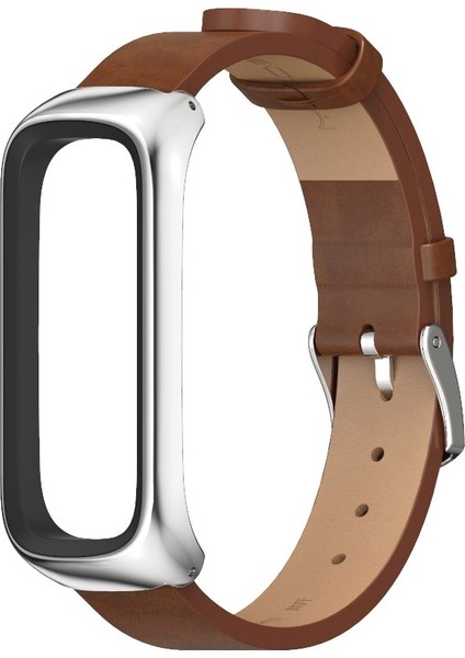 Samsung Galaxy Fit 2 Kahverengi Gümüş Için Mikrofiber Deri Watch Band (Yurt Dışından) fiyatları