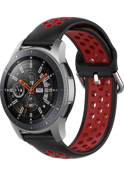 Samsung Galaxy Watch 46MM / Gear S3 Siyah Kırmızı Için Kayış (Yurt Dışından)