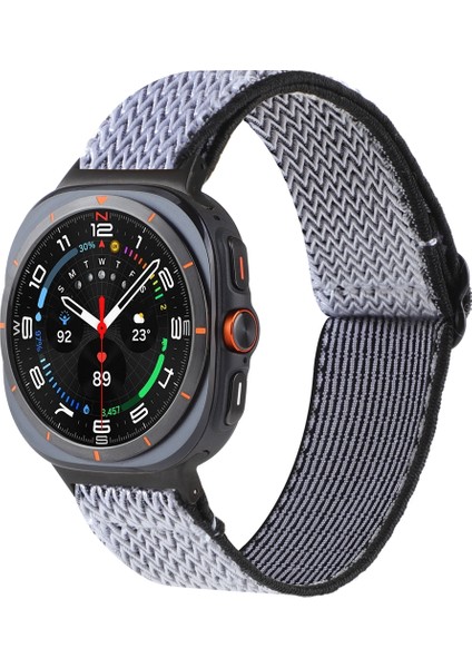 Samsung Galaxy Watch Ultra 47MM Beyaz Siyah Için Naylon Örgülü Watch Band (Yurt Dışından)