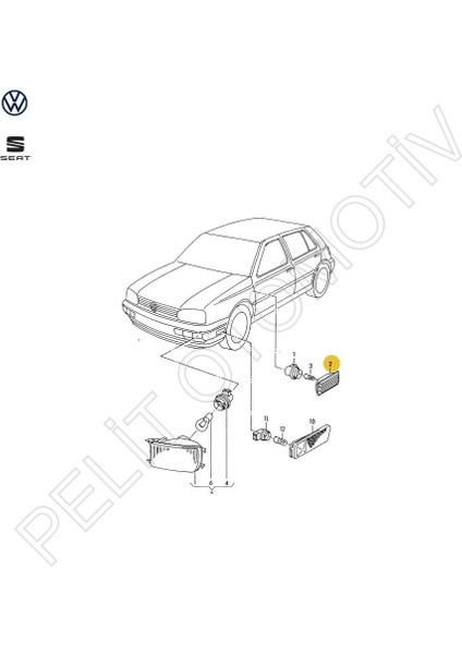 Polo Çamurluk Sinyali 3A0949117B 3A0949101B (1995-2000) fiyatları