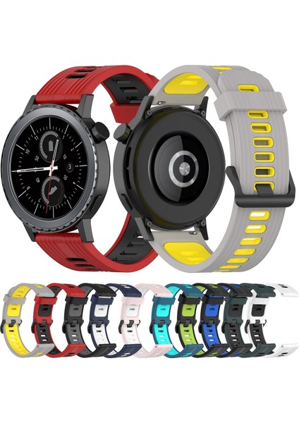 Samsung Gear S2 Classic Siyah+Gri Için Silikon Saat Bandı (Yurt Dışından)