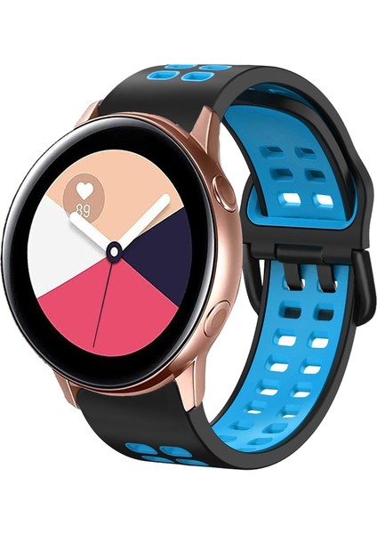 Galaxy Watch Active 2 Siyah+Mavi Için Silikon Watch Band (Yurt Dışından)
