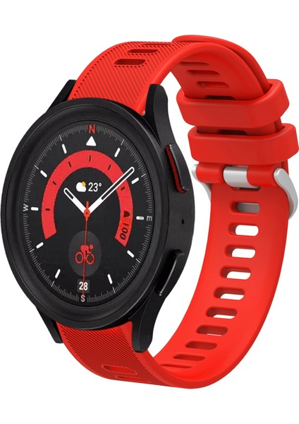 Samsung Galaxy Watch5 44MM Kırmızı Için Silikon Saat Bandı (Yurt Dışından)