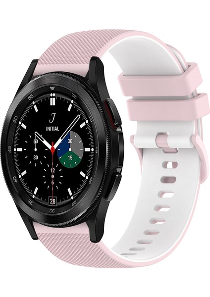 Samsung Galaxy Watch4 Clic 42MM Pembe+Beyaz Için Silikon Saat Bandı (Yurt Dışından)