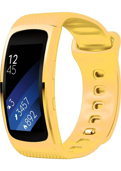 Samsung Gear Fit2 SM-R360 Için Silikon Saat Bandı, Bilek Kayışı Boyutu: 150-213MM Sarı (Yurt Dışından)