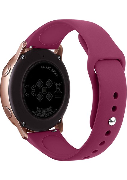Samsung Galaxy Watch Active2 Için Bluetooth Sürümü 40MM Akıllı Saat Düz Renk Silikon Watch Band Şarap Kırmızı (Yurt Dışından) modelleri