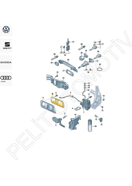 Polo Sol Ön Kapı Iç Açma Kolu 6Q1837173G 6Q0837173K fiyatları