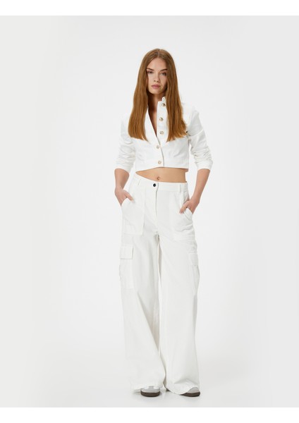 Kısa Kot Ceket Gold Düğme Detaylı