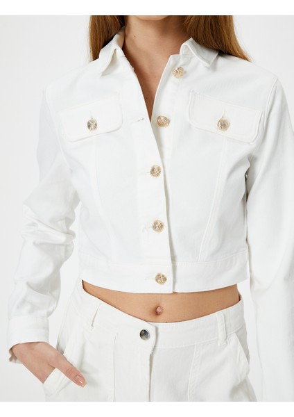 Kısa Kot Ceket Gold Düğme Detaylı indirimleri