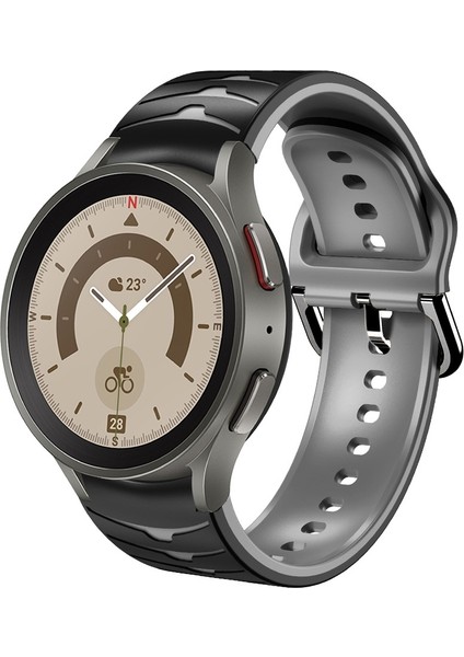 Samsung Galaxy Watch 5 Pro 45MM Siyah+Gri Için Silikon Watch Band (Yurt Dışından)