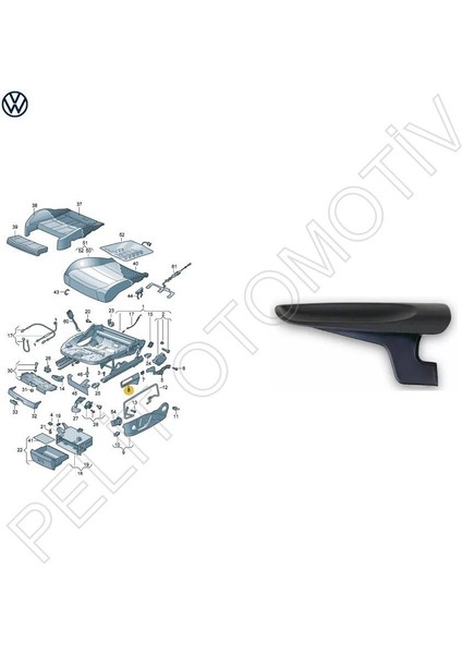 Passat Koltuk Yükseklik Ayar Kolu Sol 5G0882251 (2015-2024)