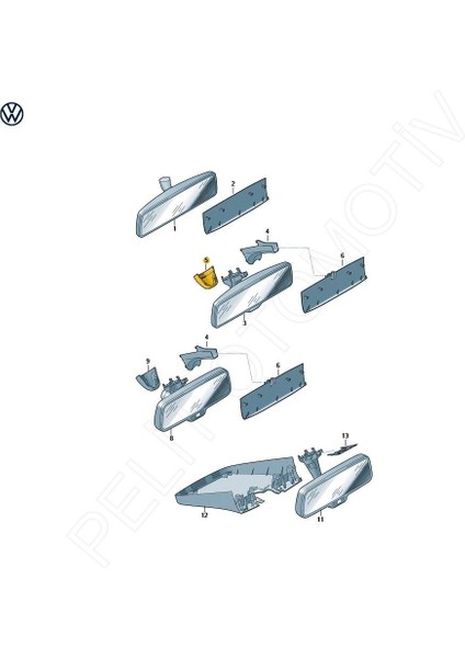 Golf 7 Iç Dikiz Ayna Kapağı 5G0858548 9b9 (2013-2016) Orjinal fiyatları