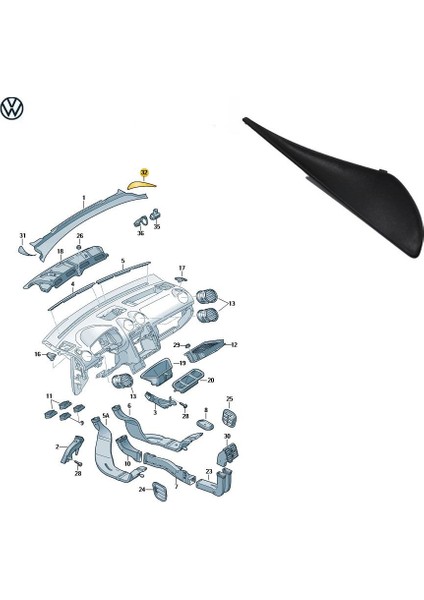 Caddy (2004-2011) Çamurluk Köşesi Su Izgarası Sağ 2K0819448B fiyatları
