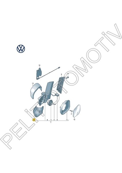 Vw Caddy Ayna Çerçevesi Sağ (2016-2020) 2K5857604 fiyatları