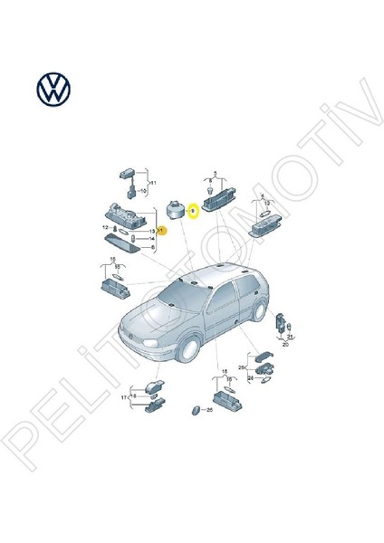 Skoda Fabia Ön Tavan Lambası Sunrooflu 1J0947106 1J0947103E fiyatları