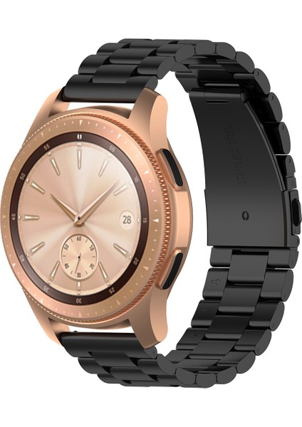 Huami Gts/galaxy Watch 42/40/44 20MM 3 Boncuklu Paslanmaz Çelik Saat Bandı Siyah Için (Yurt Dışından)