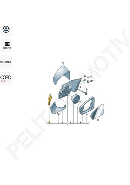 Audi A1 Ayna Sinyali Sağ 2G0949102 (2019-2025)